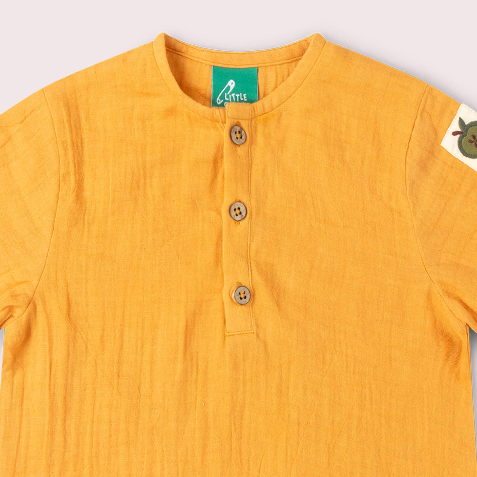 Golden Ochre Short Sleeved Henley Top Gold / 18-24m