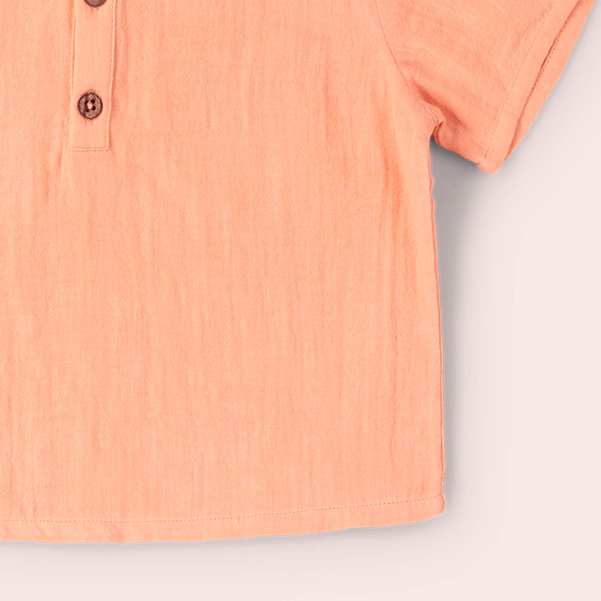 Coral Pink Short Sleeved Henley Top Pink / 18-24m
