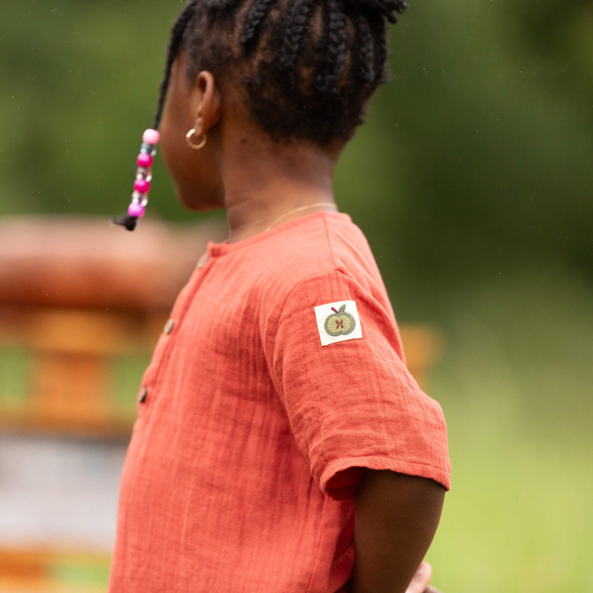 Burnt Ochre Short Sleeved Henley Top Red / 18-24m