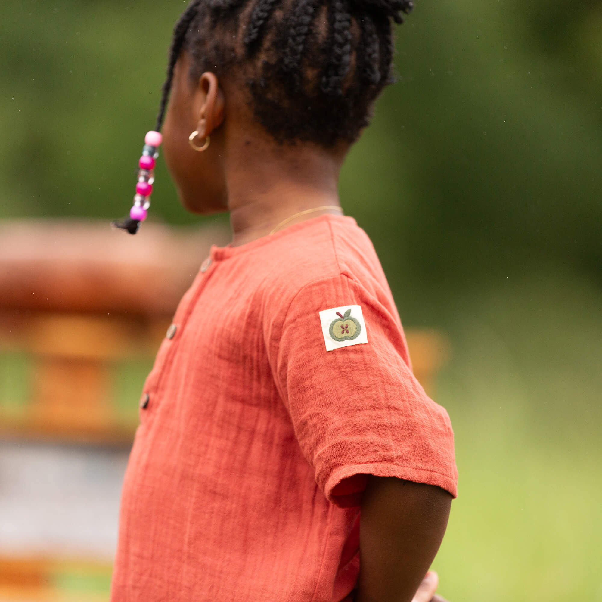 Burnt Ochre Short Sleeved Henley Top Red / 18-24m
