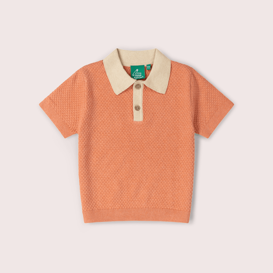 Coral Honeycomb Short Sleeve Knitted Top Pink / 12-24m