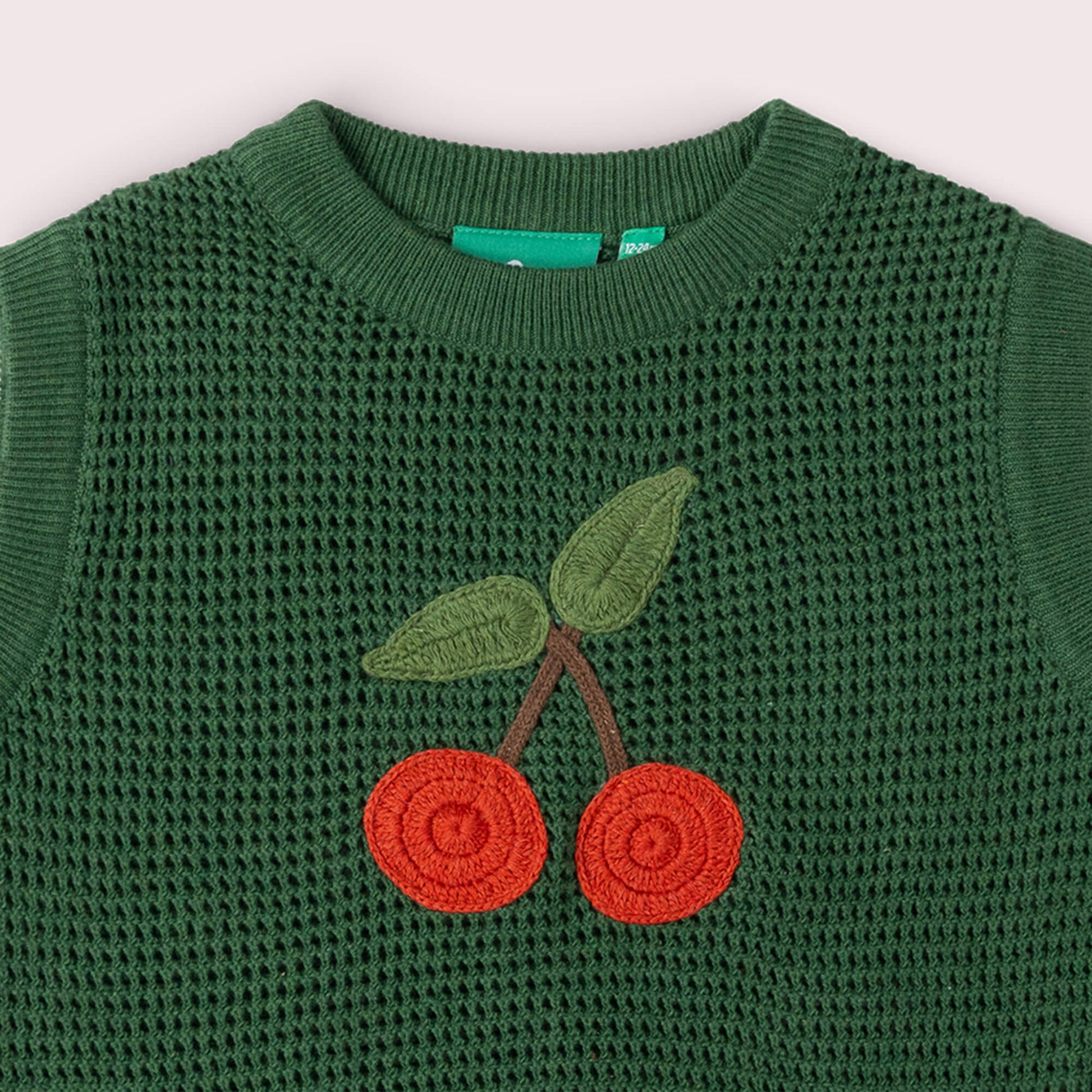 Little Cherry Knitted Pullover Green / 12-24m