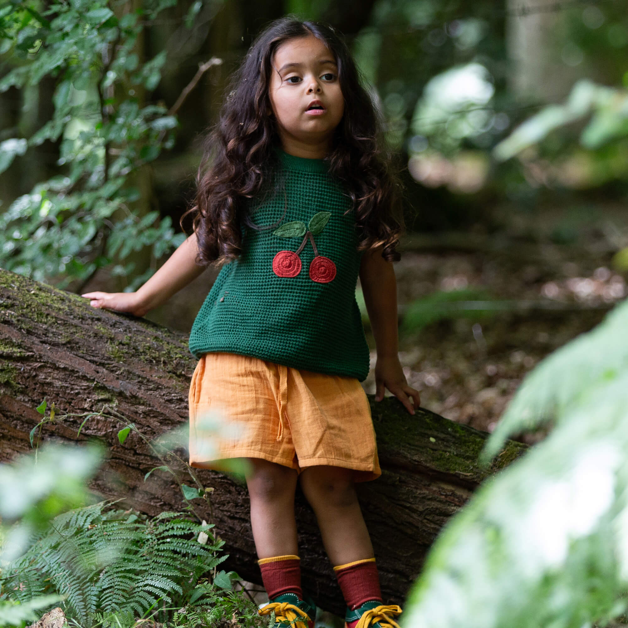 Little Cherry Knitted Pullover Green / 12-24m