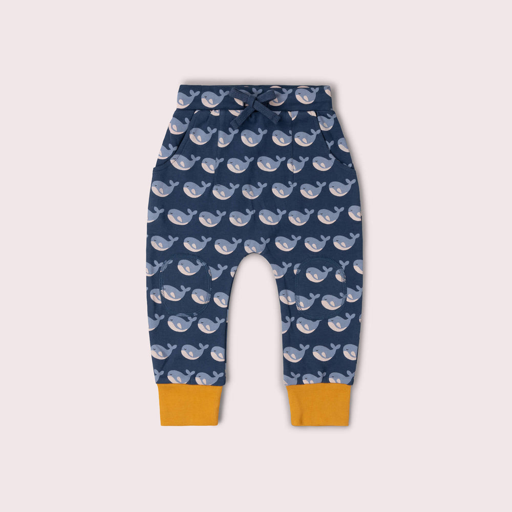 Singing Whales Organic Comfy Joggers Blue / 18-24m