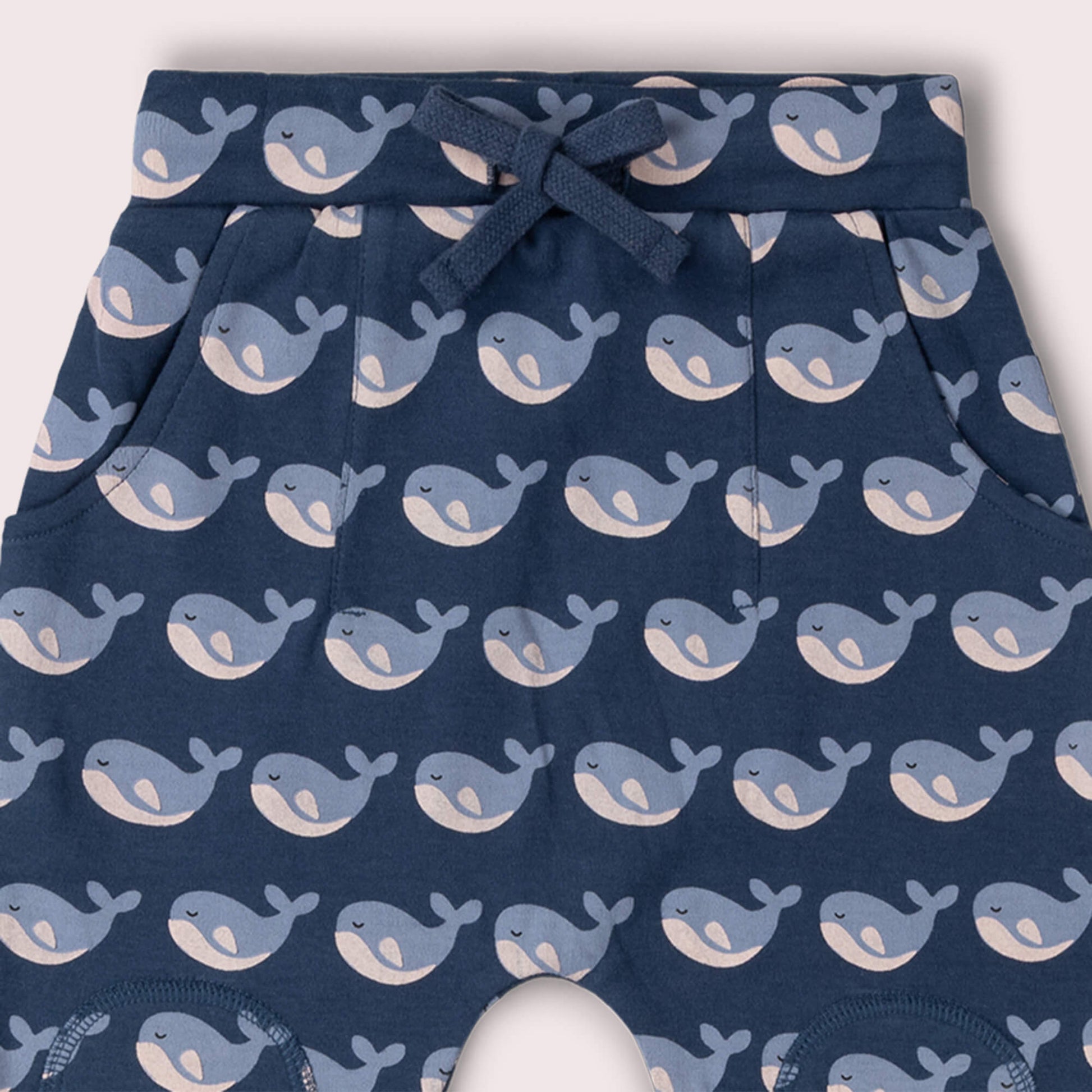 Singing Whales Organic Comfy Joggers Blue / 18-24m