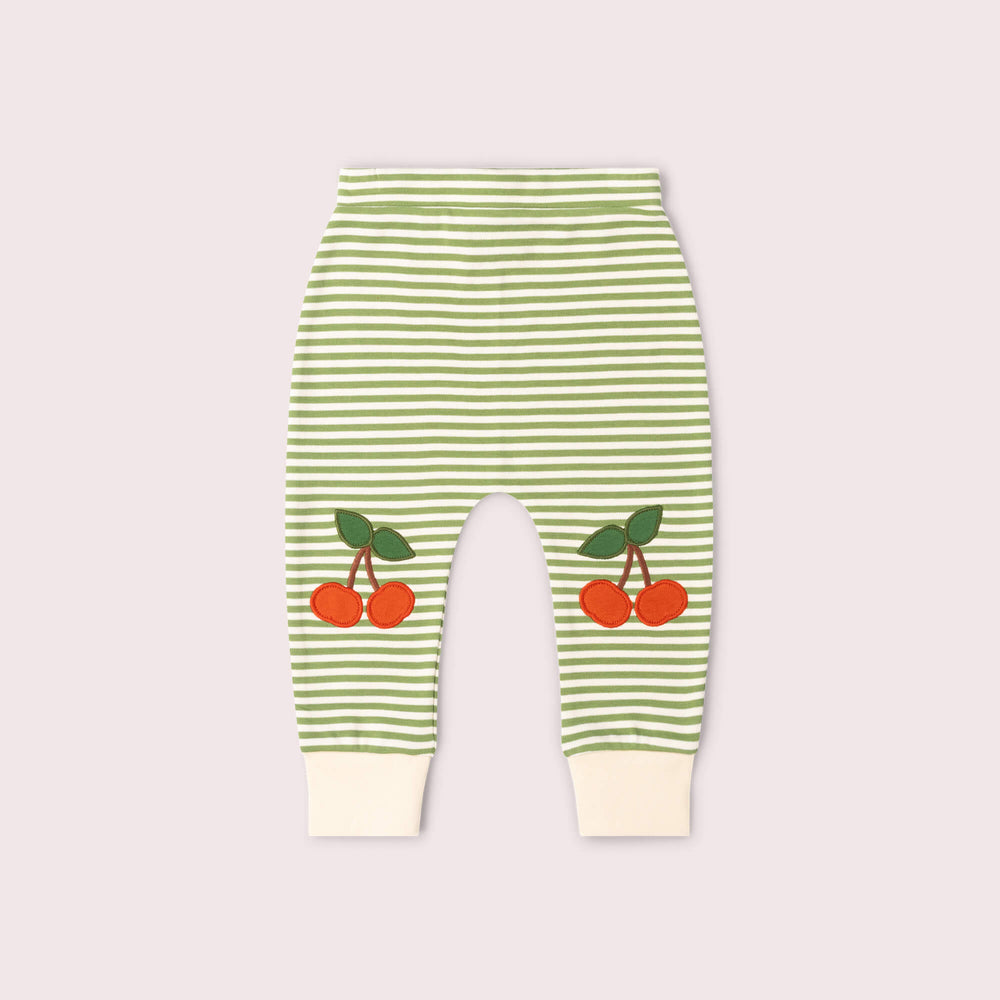Cherry Knee Patch Striped Joggers Green / 18-24m