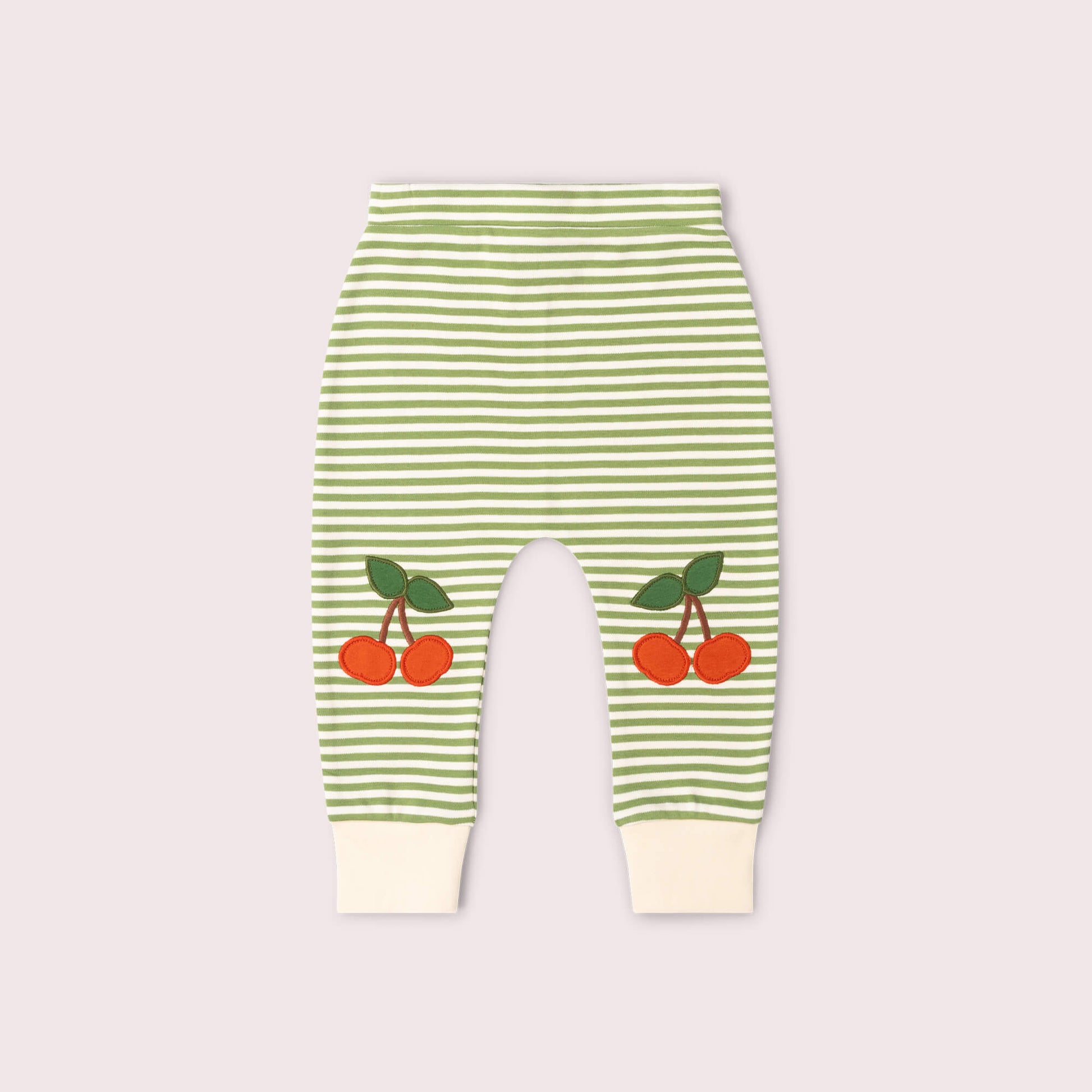 Cherry Knee Patch Striped Joggers Green / 18-24m