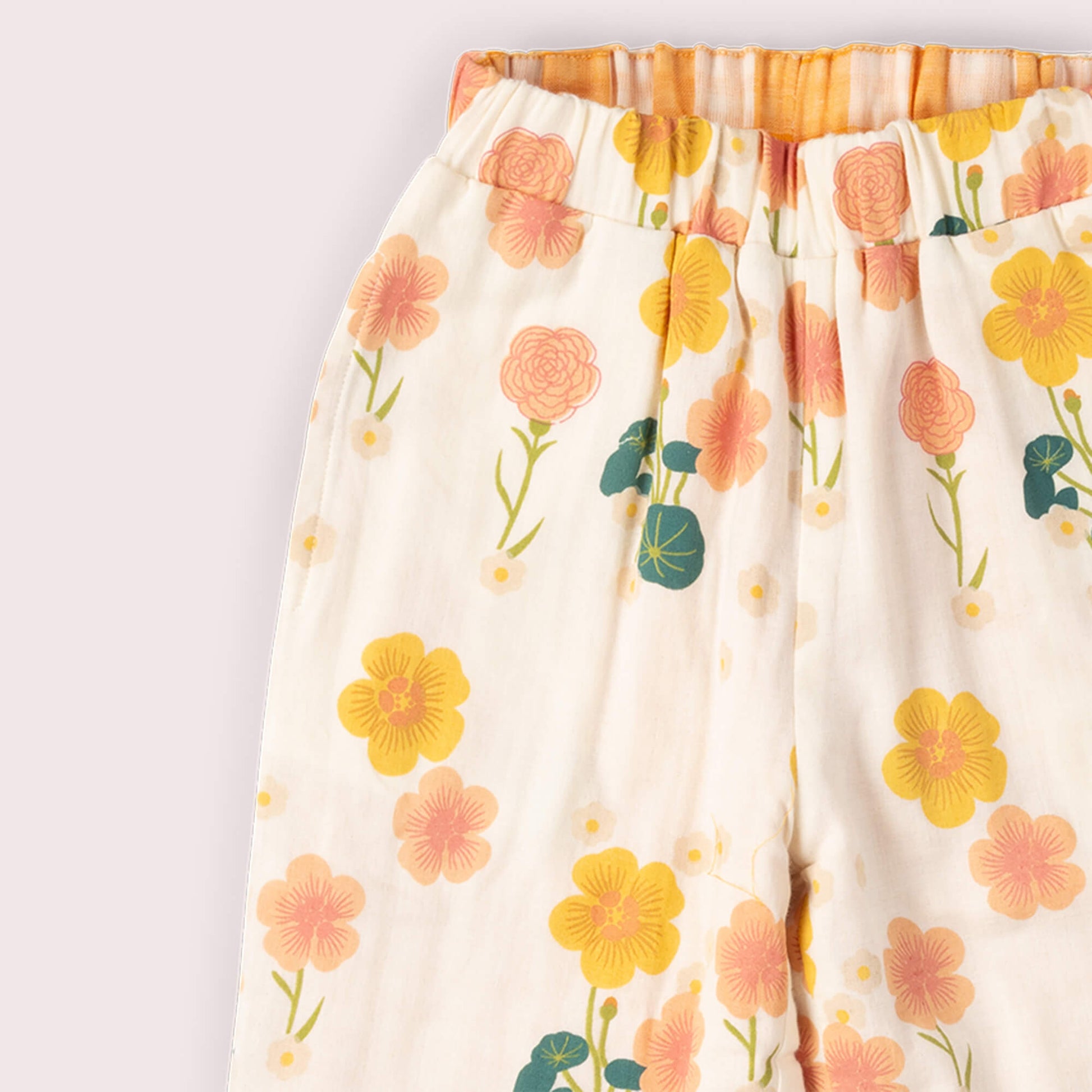 Flora Reversible Pull On Trousers Cream / 18-24m