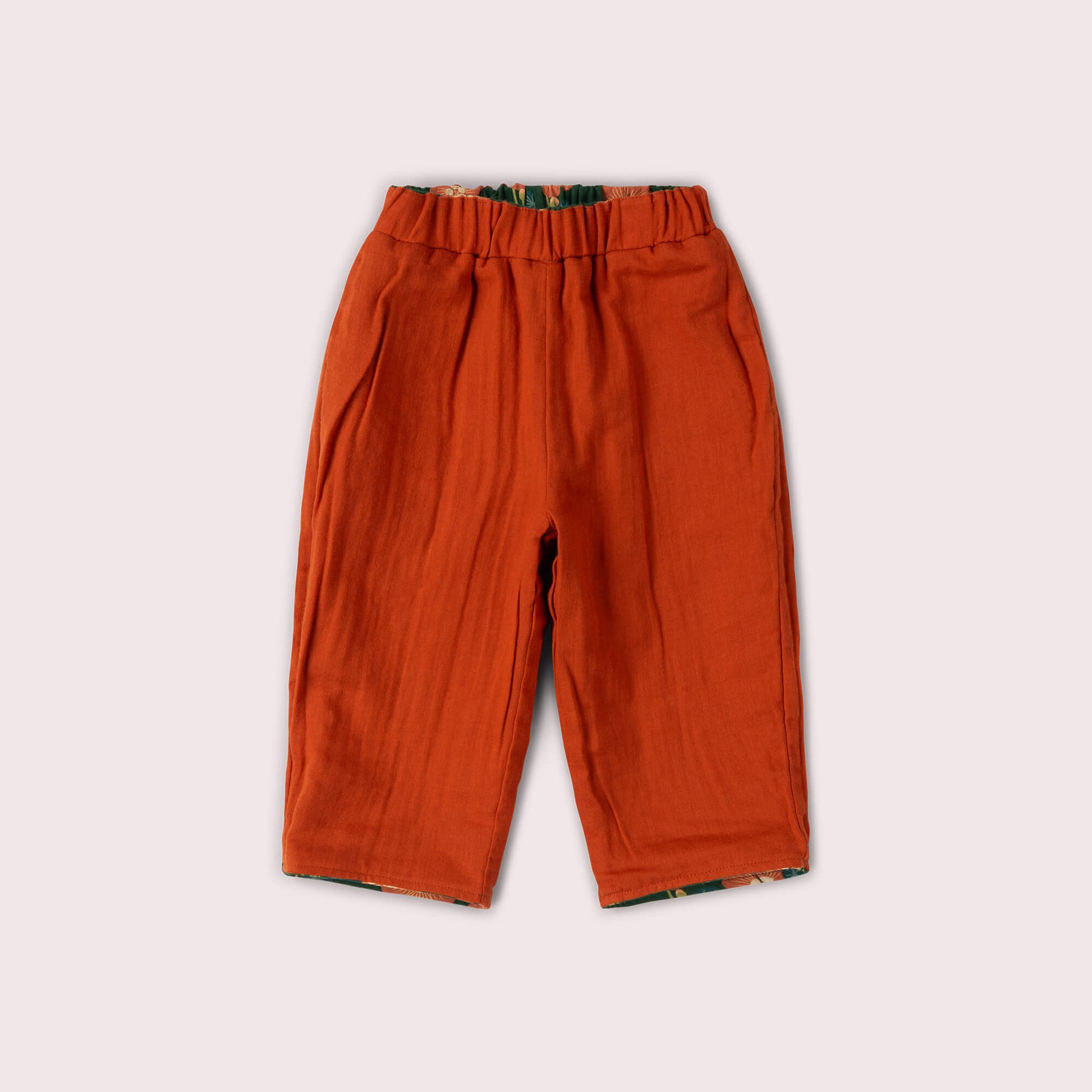 Orange Blooms Reversible Pull On Trousers Green / 18-24m