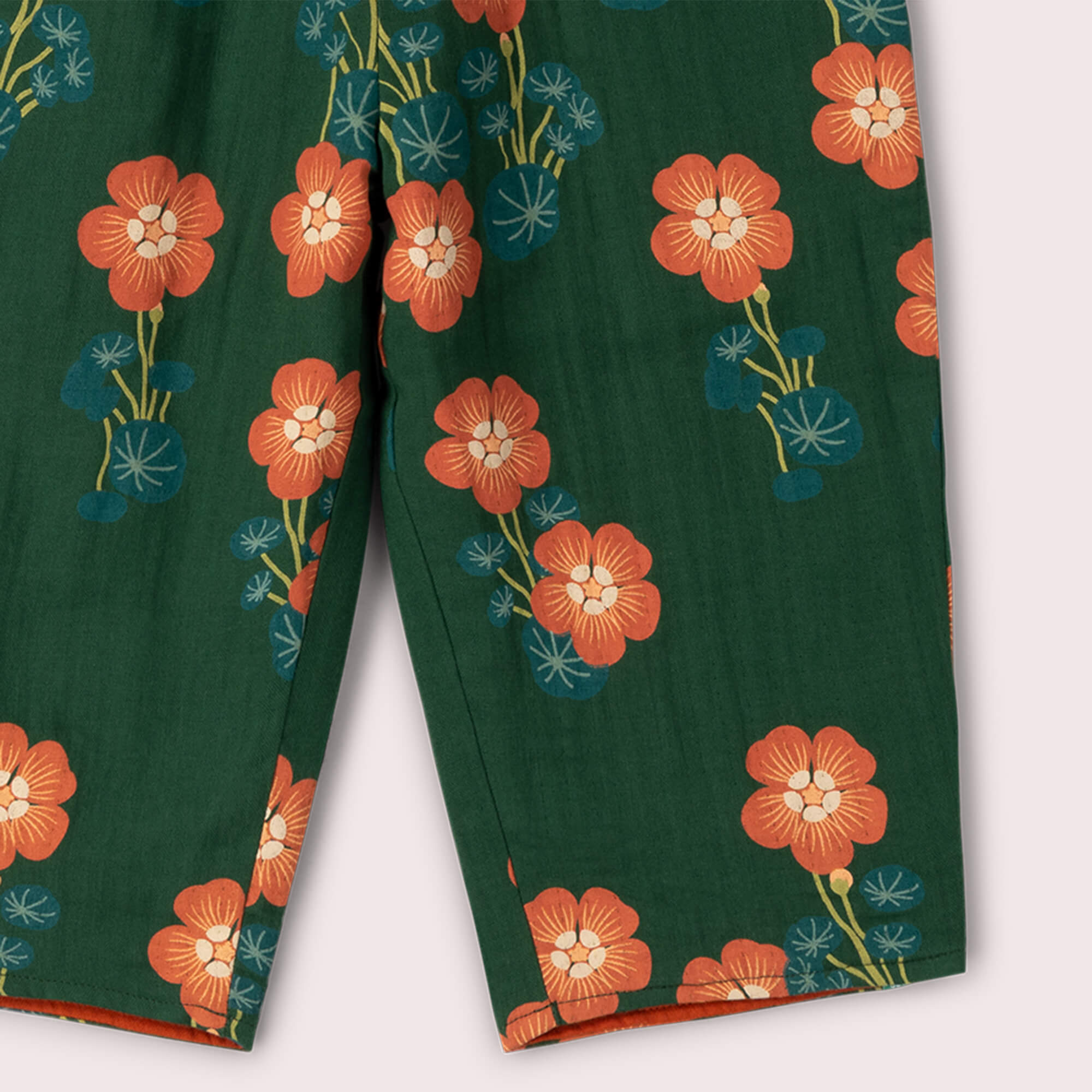 Orange Blooms Reversible Pull On Trousers Green / 18-24m