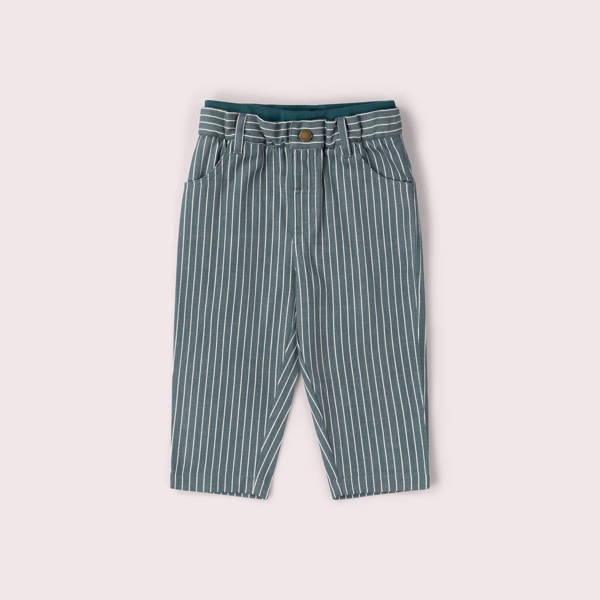 Navy Stripe Rib Waistband Pocket Trousers Navy / 18-24m
