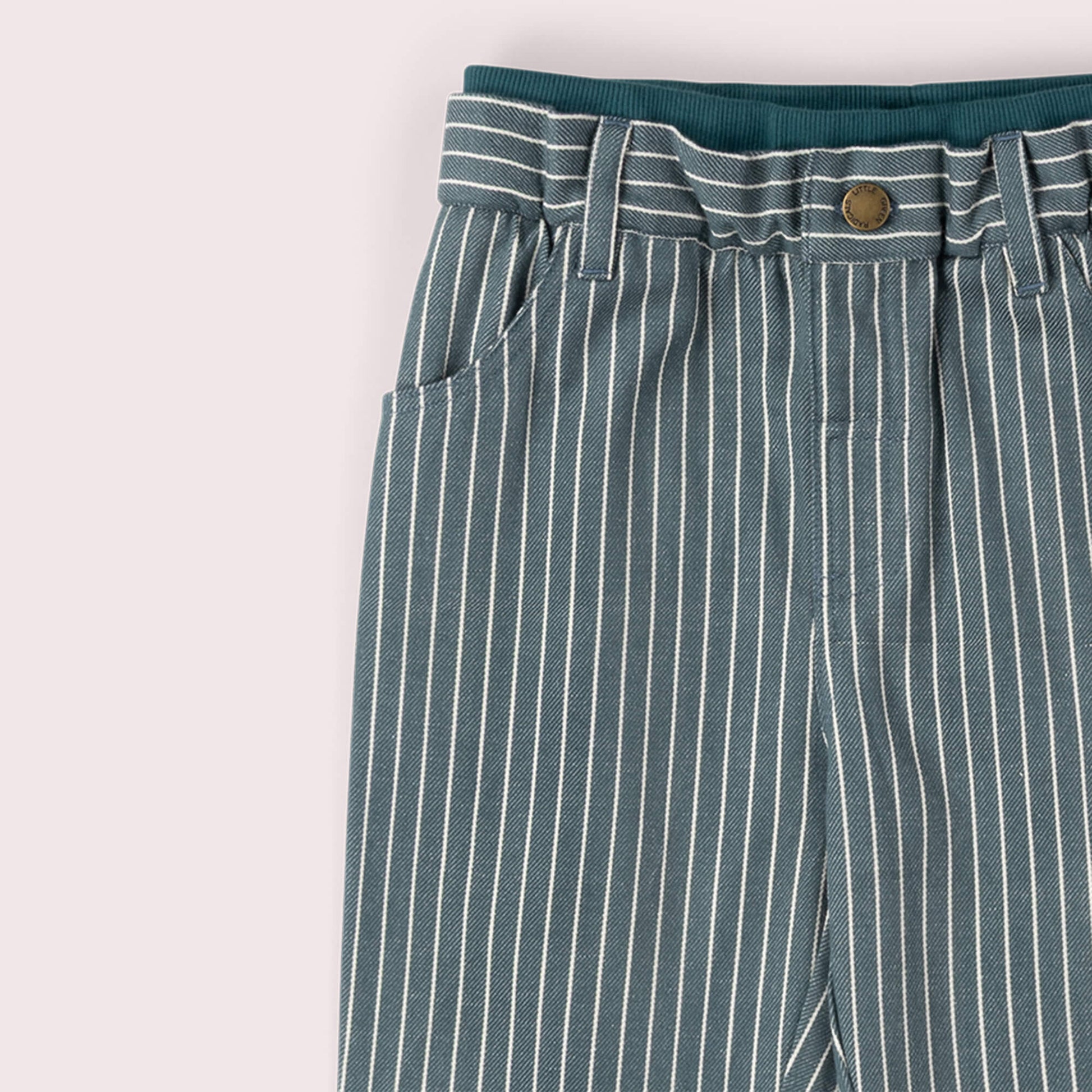 Navy Stripe Rib Waistband Pocket Trousers Navy / 18-24m