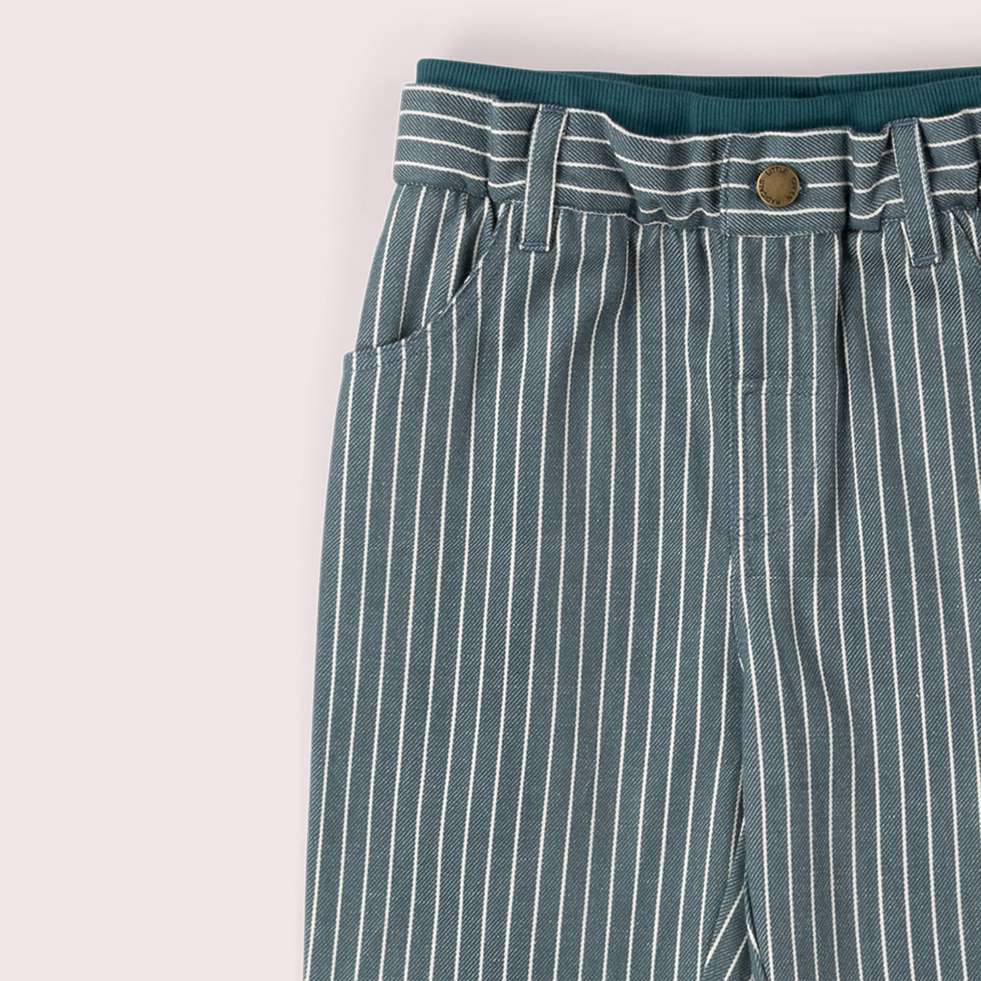 Navy Stripe Rib Waistband Pocket Trousers Navy / 18-24m