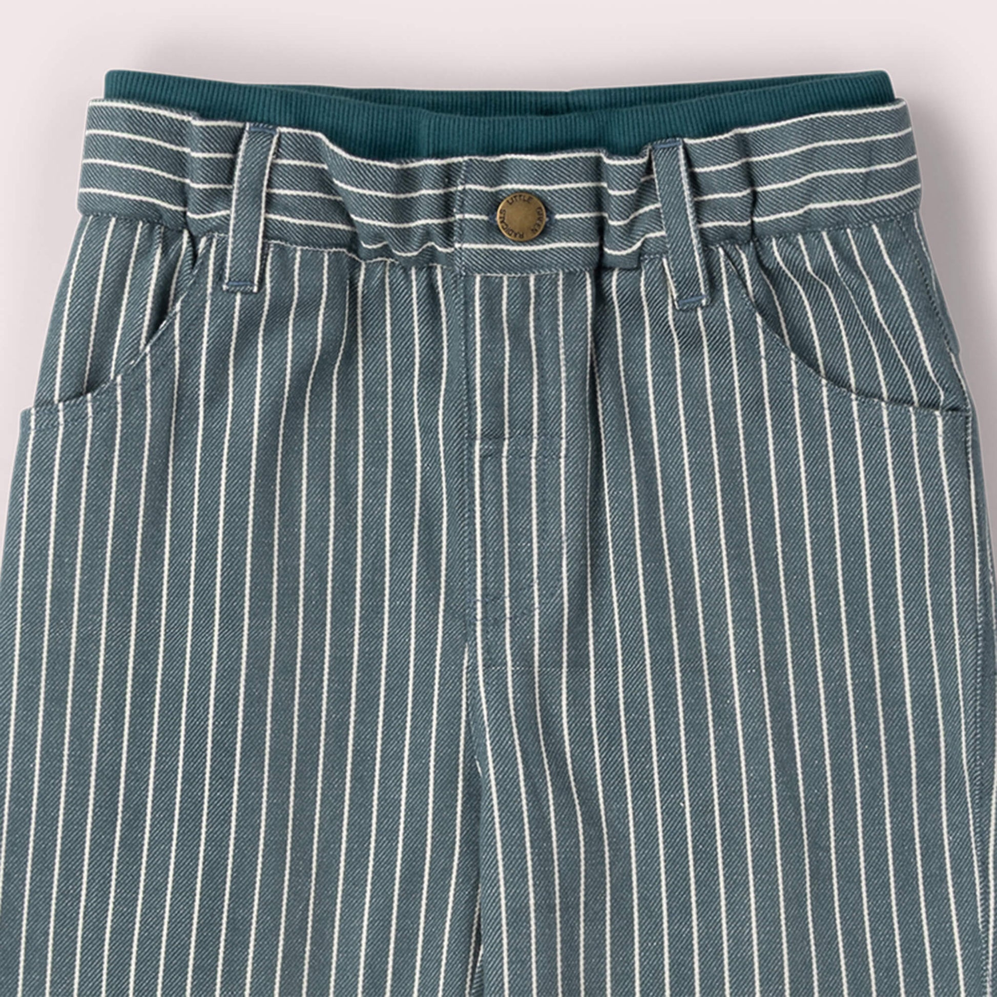 Navy Stripe Rib Waistband Pocket Trousers Navy / 18-24m