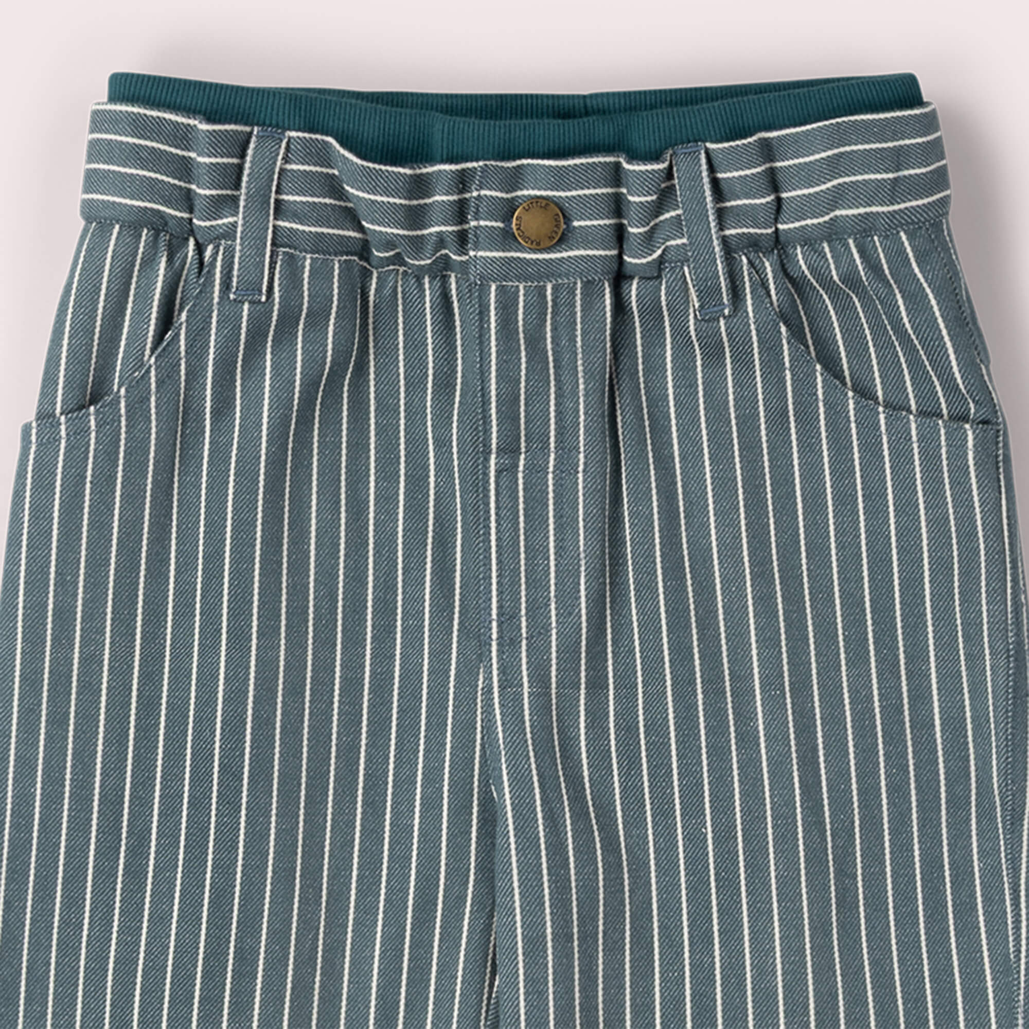 Navy Stripe Rib Waistband Pocket Trousers Navy / 18-24m