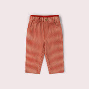 Burnt Ochre Stripe Rib Waistband Pocket Trousers Red / 18-24m