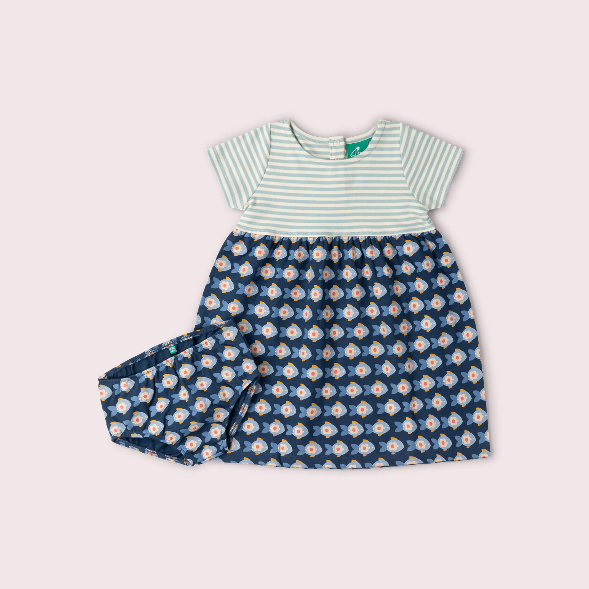 Little Fish Easy Peasy Summer Dress Blue / 18-24m