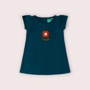Red Flower Boat Neck Tunic Dress Blue / 18-24m