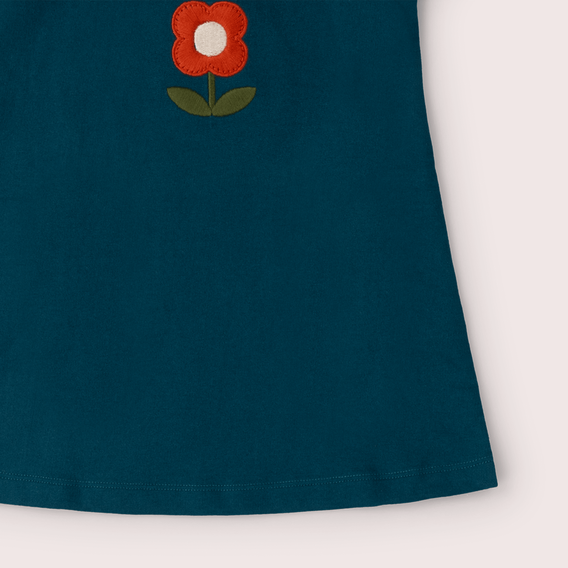 Red Flower Boat Neck Tunic Dress Blue / 18-24m