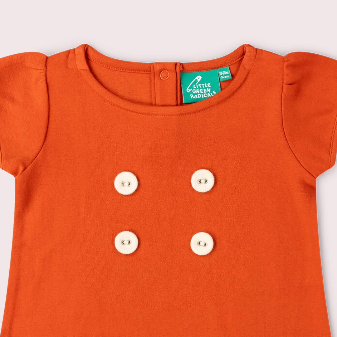 Red Button Boatneck Tunic Dress Red / 18-24m