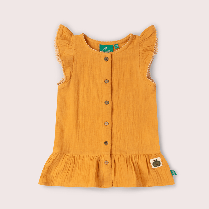 Golden Ochre Dropped Waist Dress Gold / 18-24m