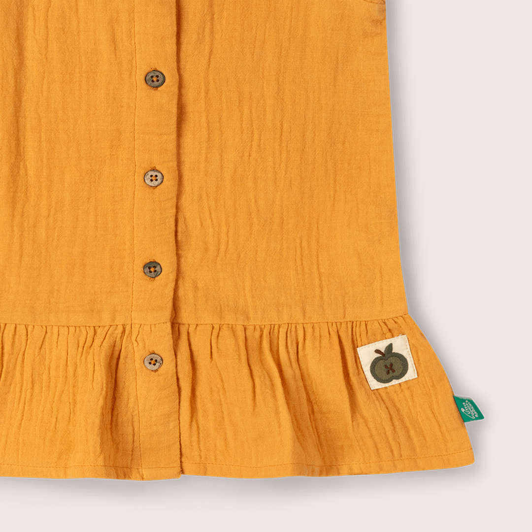 Golden Ochre Dropped Waist Dress Gold / 18-24m