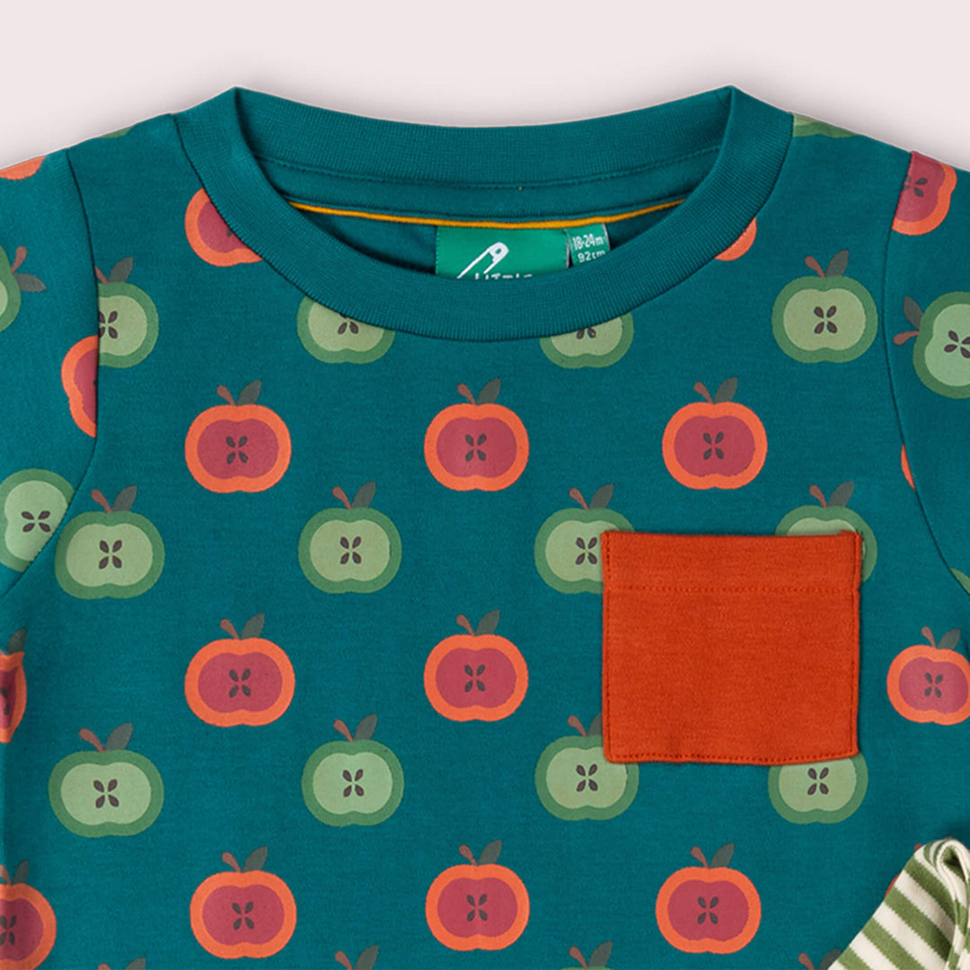 Apple Picking Organic T Shirt & Jogger Playset Blue / 18-24m