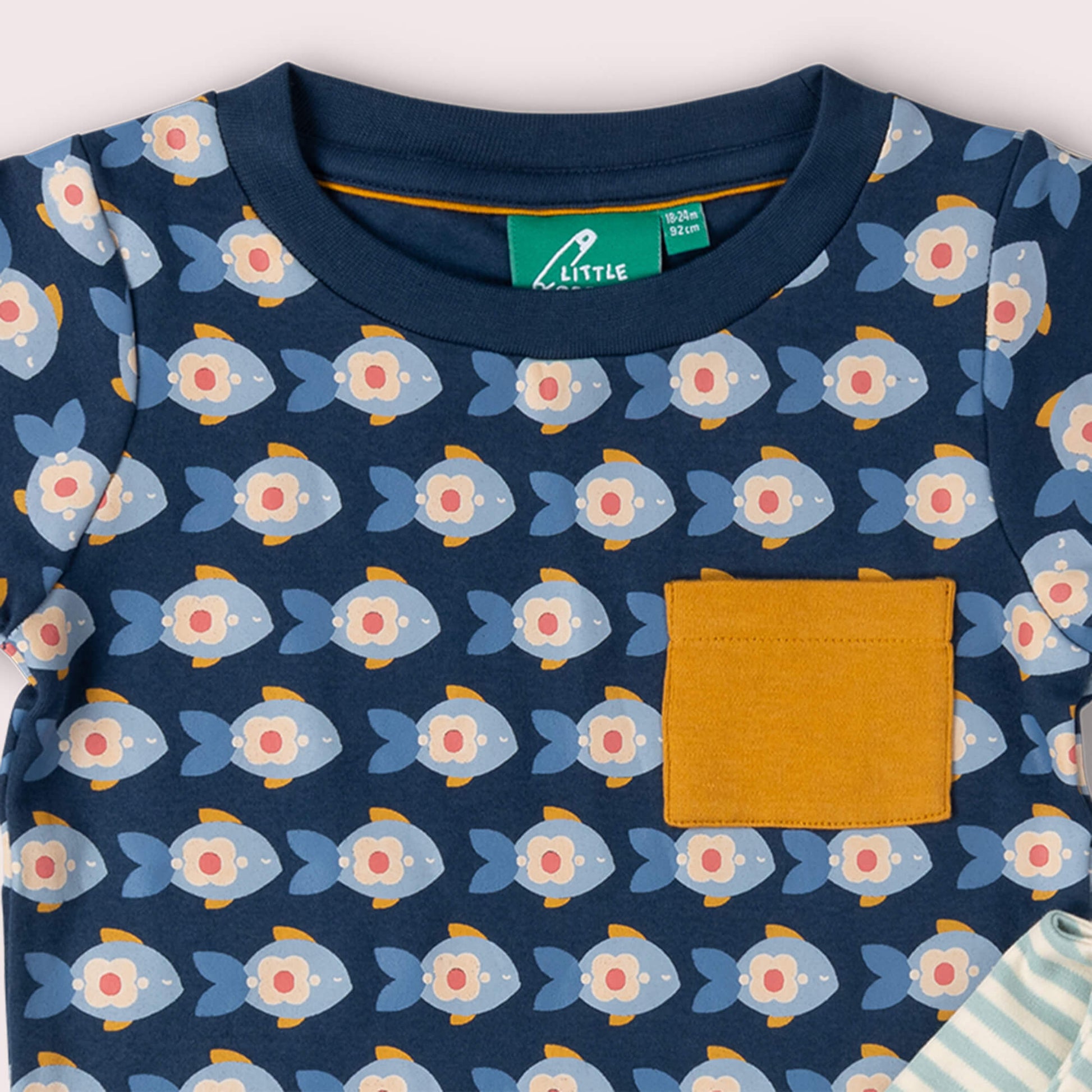 Little Fish Organic T Shirt & Jogger Playset Blue / 18-24m