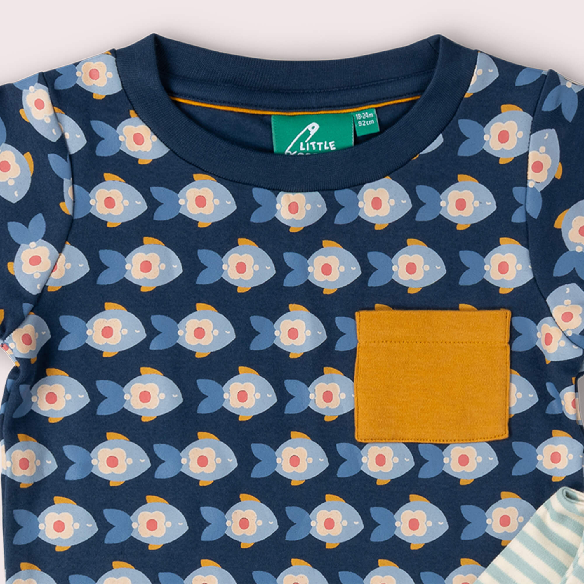 Little Fish Organic T Shirt & Jogger Playset Blue / 18-24m