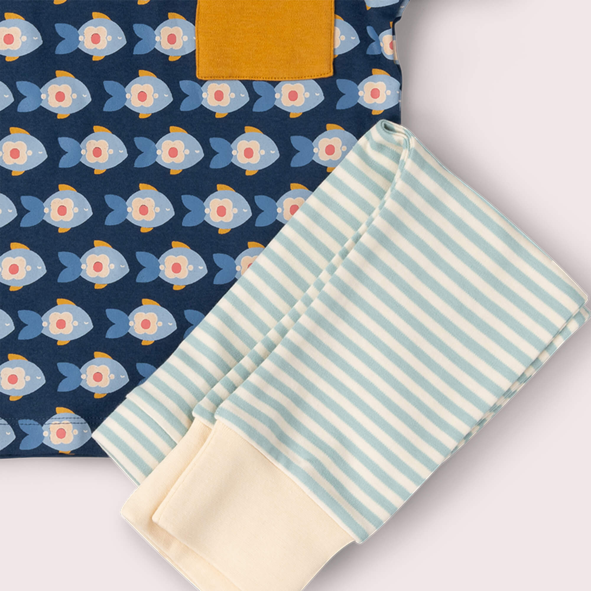 Little Fish Organic T Shirt & Jogger Playset Blue / 18-24m