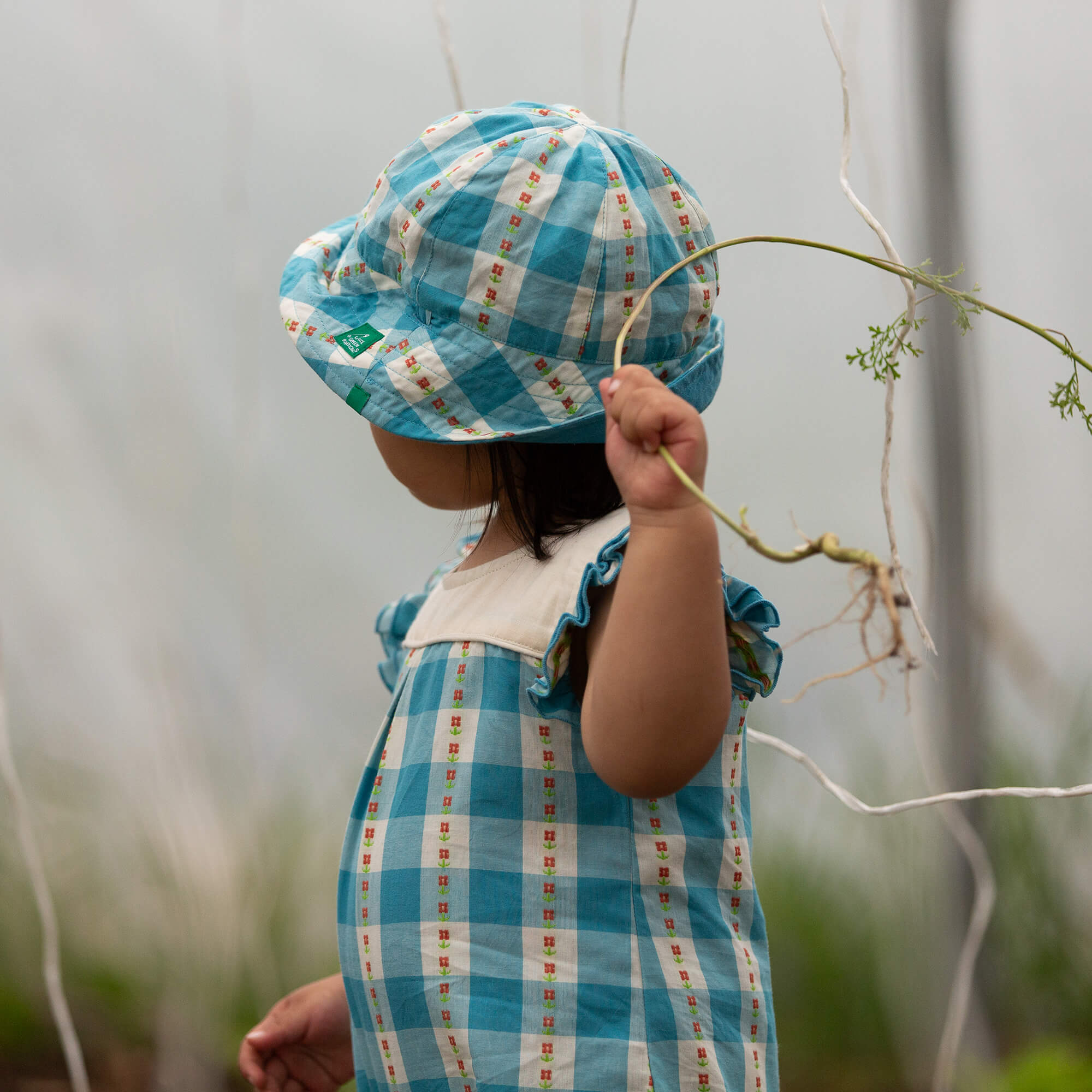 Blue Flowers Reversible Sunhat Blue / 06-12m