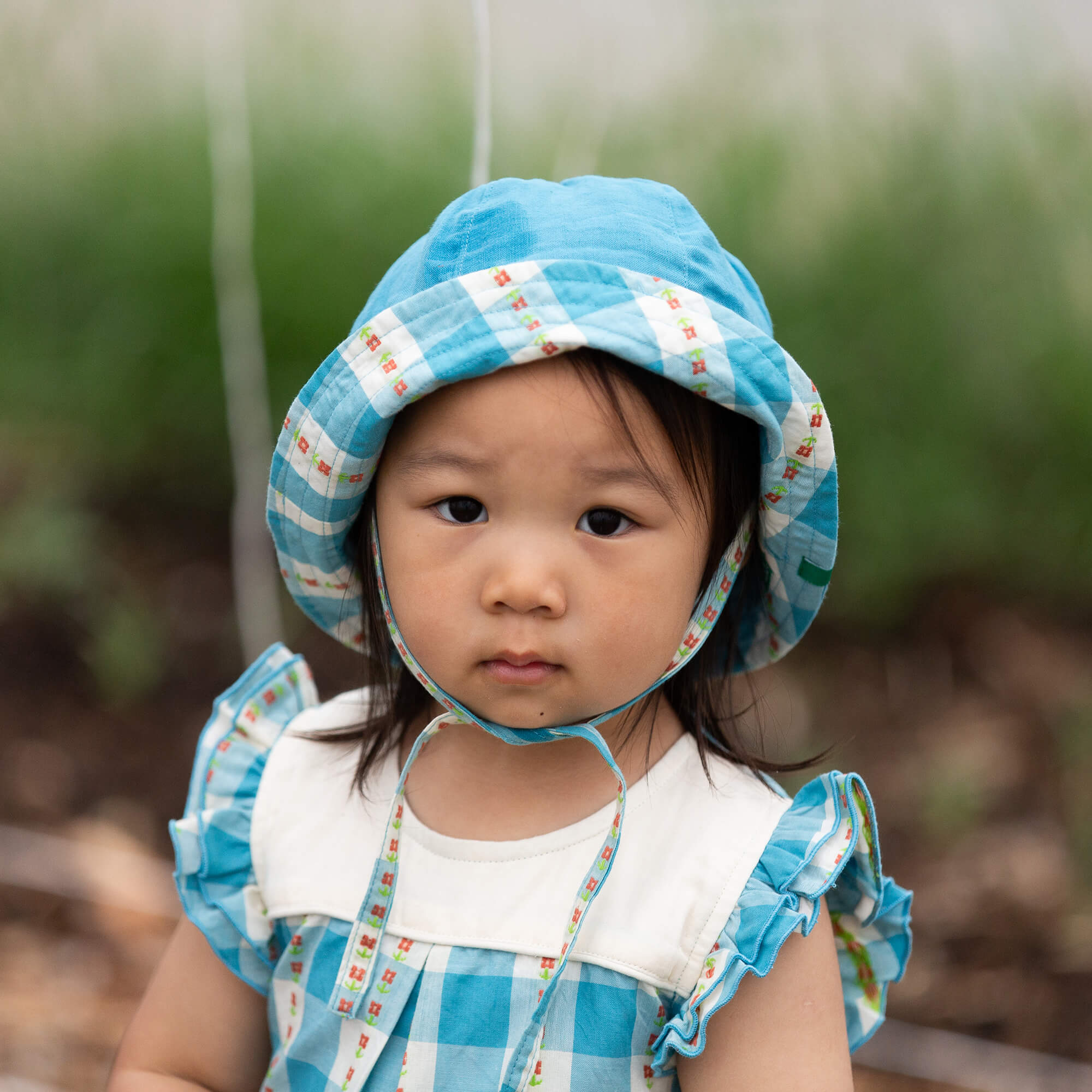 Blue Flowers Reversible Sunhat Blue / 06-12m