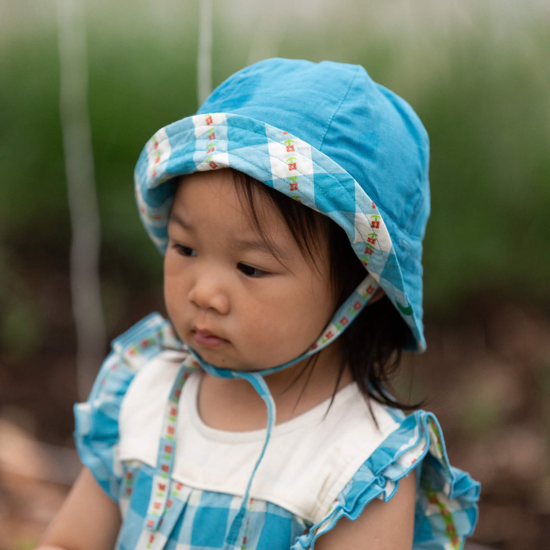 Blue Flowers Reversible Sunhat Blue / 06-12m