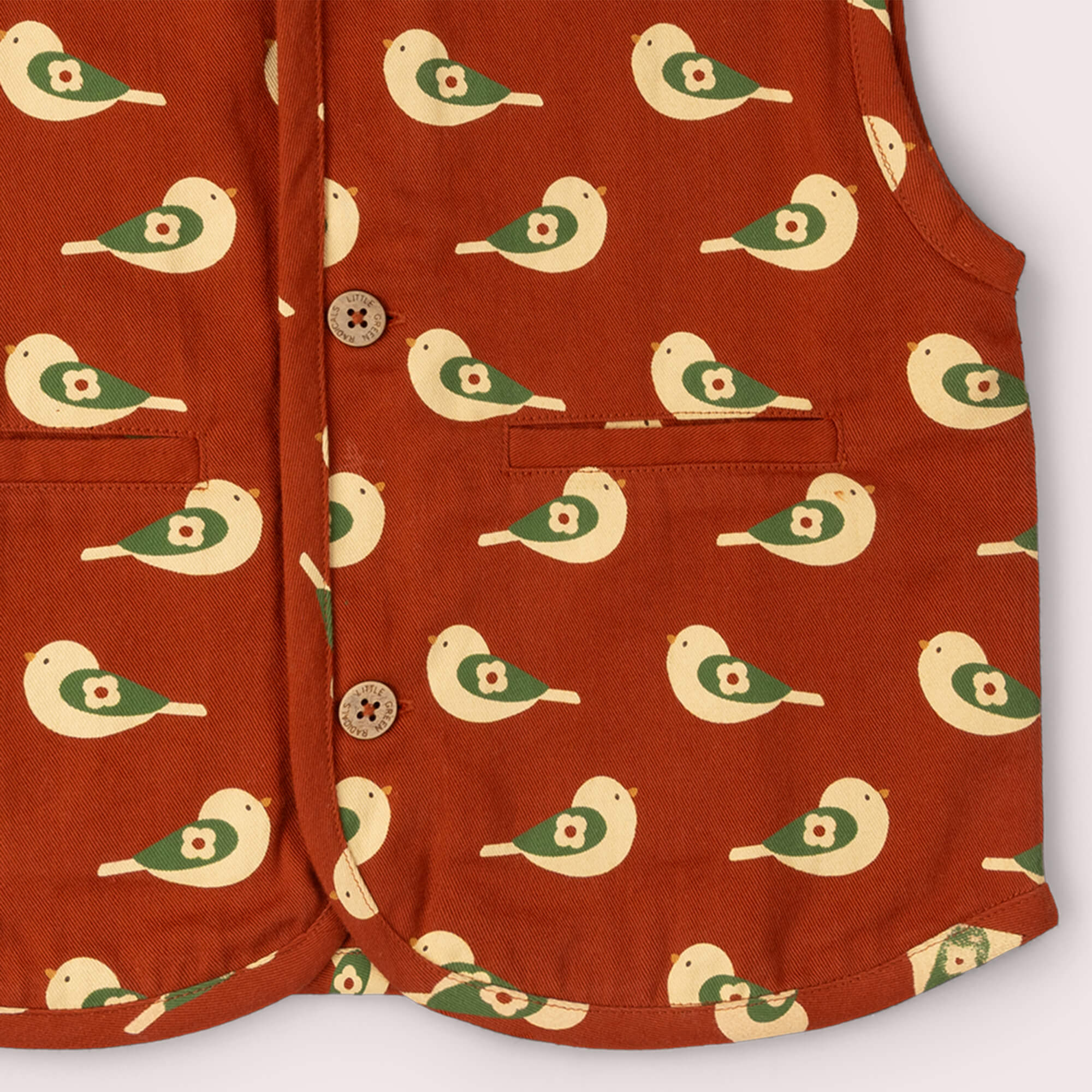 Spring Birds Spring Gilet Red / 18-24m