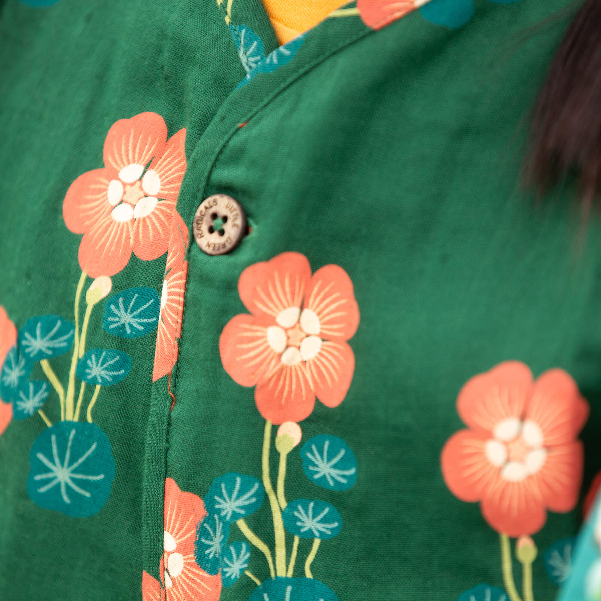 Orange Blooms Spring Gilet Green / 18-24m