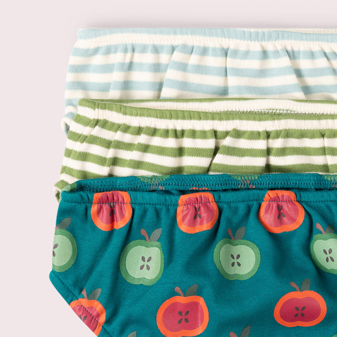 Apple Picking Organic Underwear Set 3 Pack Blue / 18-24m