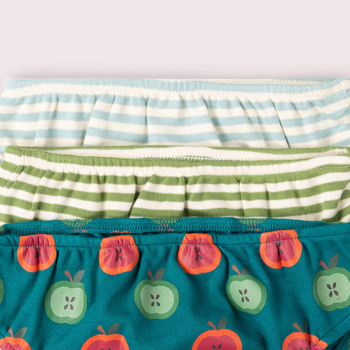 Apple Picking Organic Underwear Set 3 Pack Blue / 18-24m