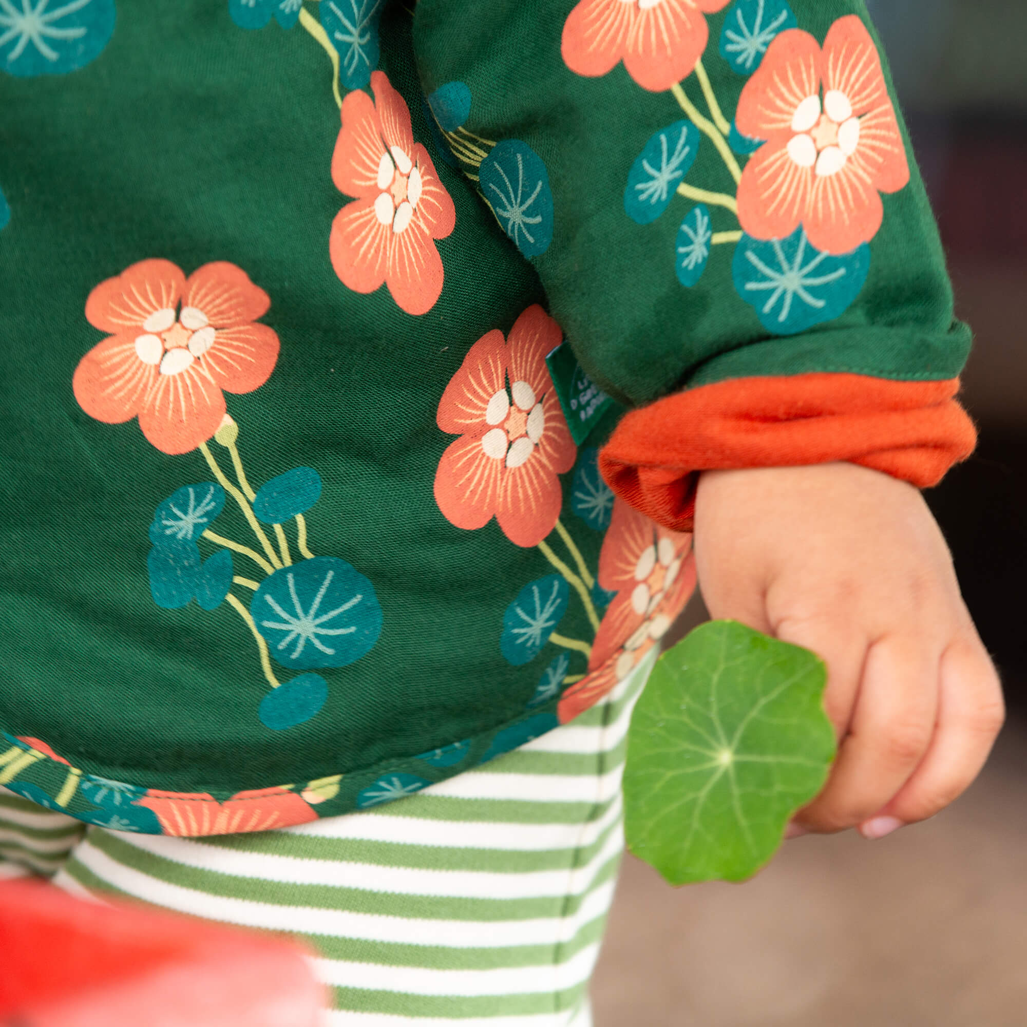 Orange Blooms Reversible Spring Jacket Green / 18-24m