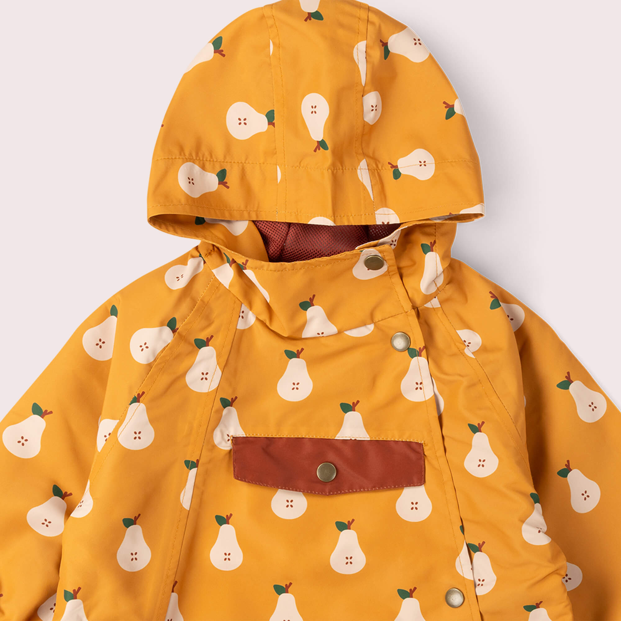 Summer Pears Recycled Waterproof Packaway Anorak Gold / 7-8y
