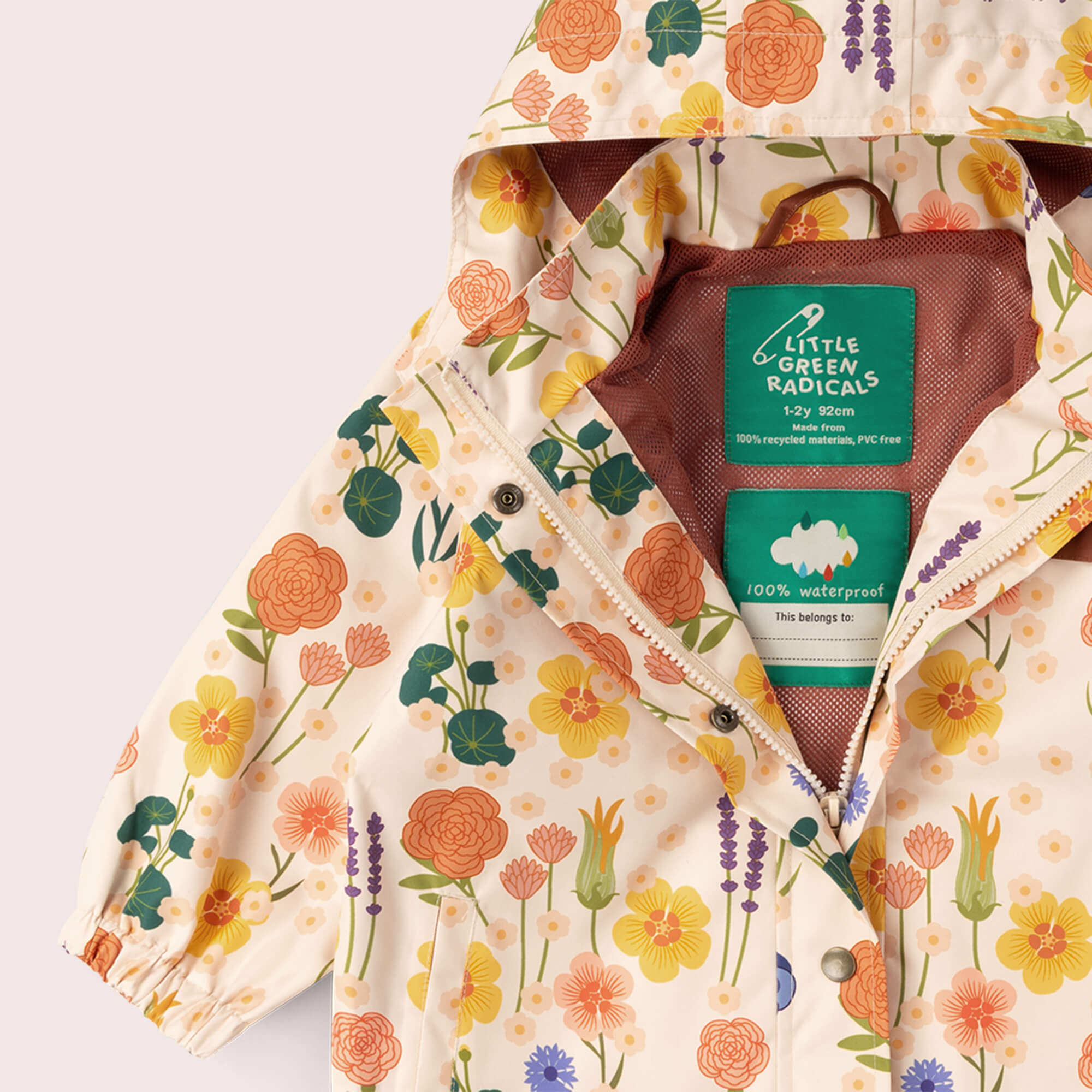 Flower Meadow Recycled Waterproof Raincoat MULTI / 7-8y