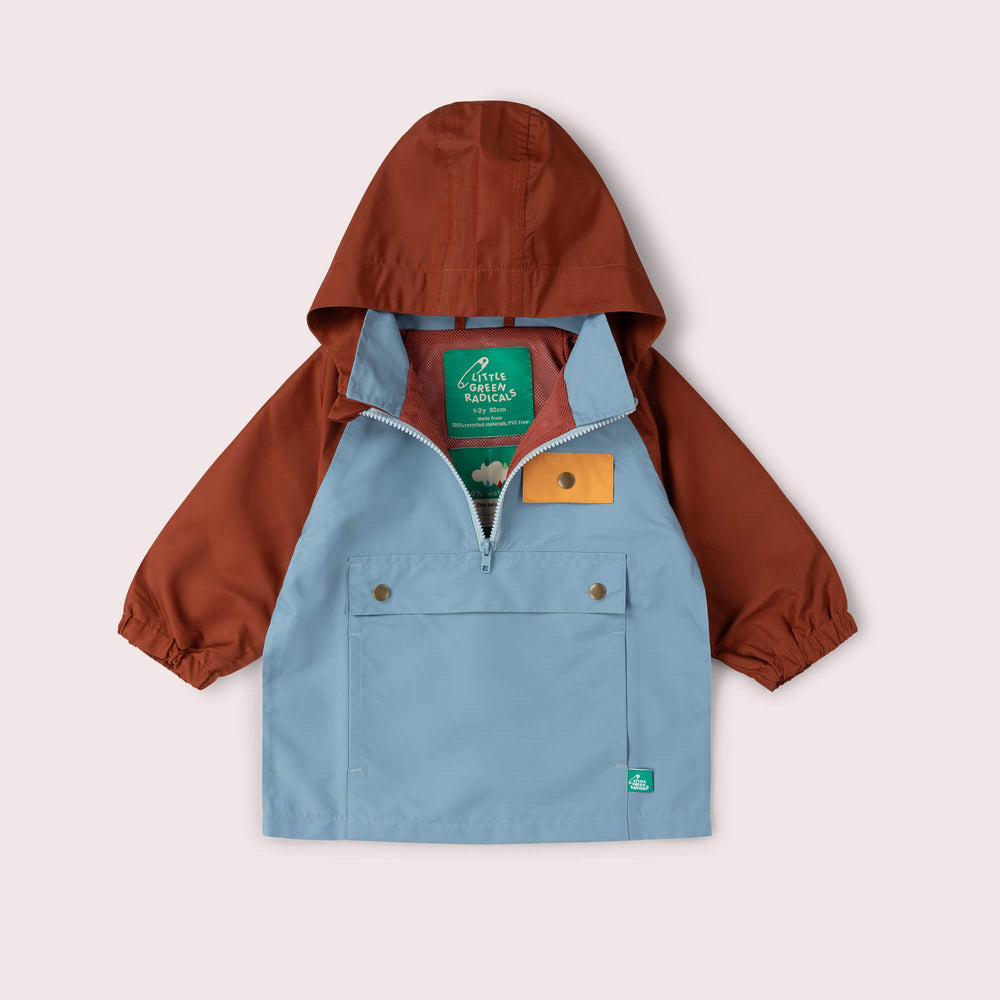 Hazy Blue Recycled Waterproof Pullover Anorak Blue / 7-8y