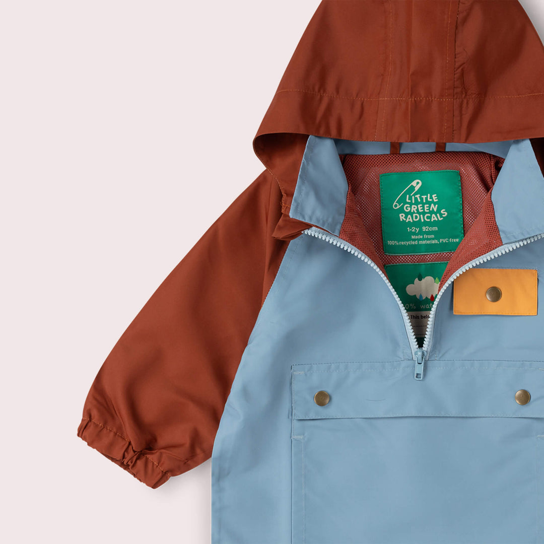 Hazy Blue Recycled Waterproof Pullover Anorak Blue / 7-8y