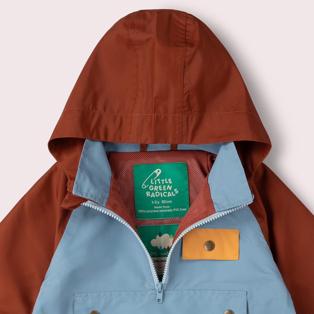 Hazy Blue Recycled Waterproof Pullover Anorak Blue / 7-8y