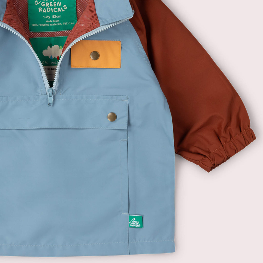 Hazy Blue Recycled Waterproof Pullover Anorak Blue / 7-8y