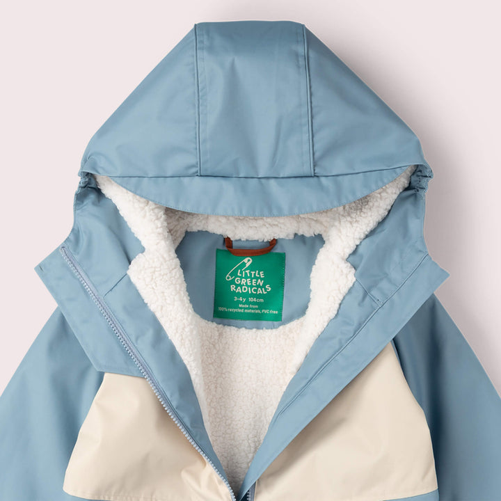 Hazy Blue Recycled Waterproof Robe Blue / 5-8y