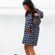 Singing Whales Recycled Waterproof Robe Blue / 5-8y