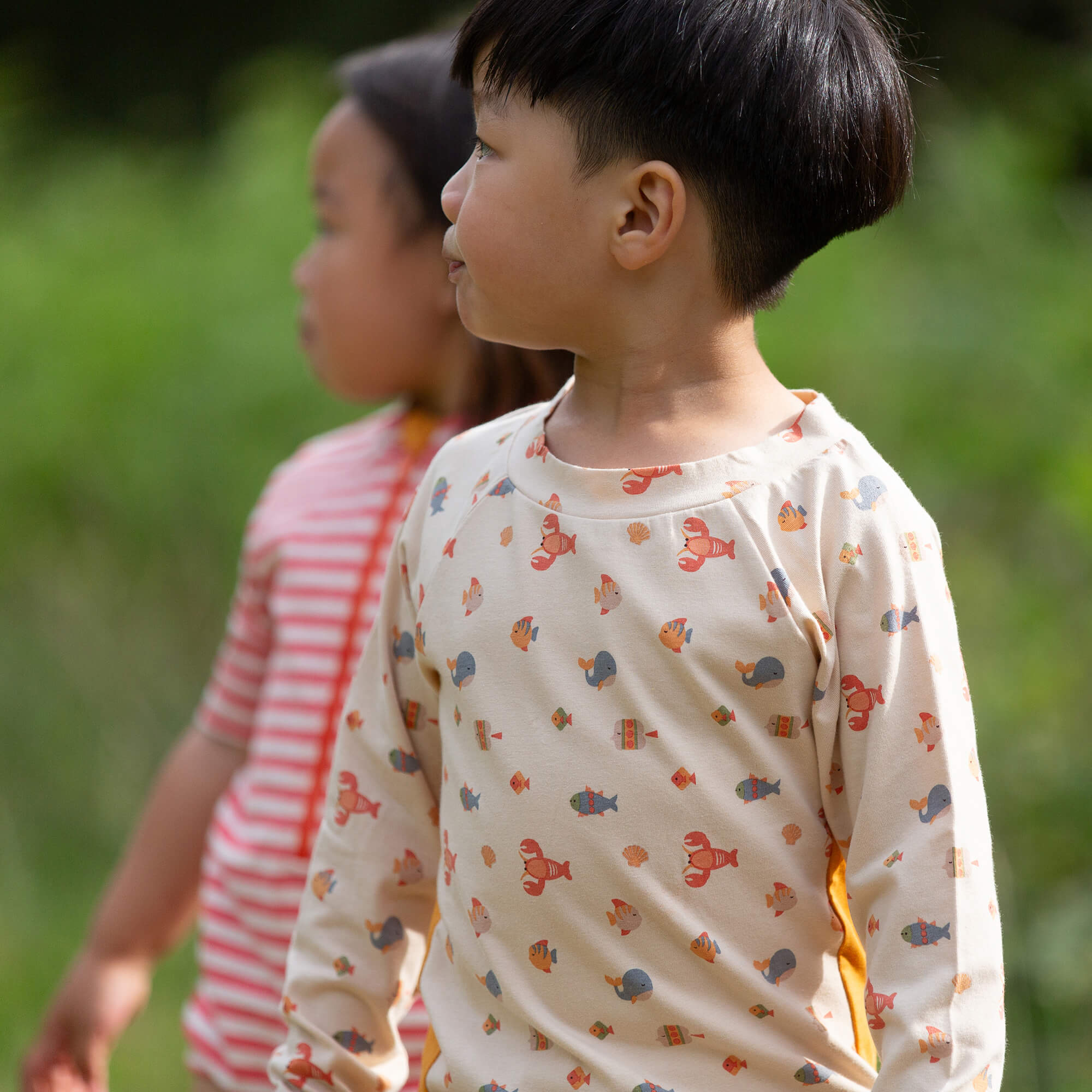 Underwater UPF 50 Sunsafe Long Sleeve Rash Vest Cream / 7-8y