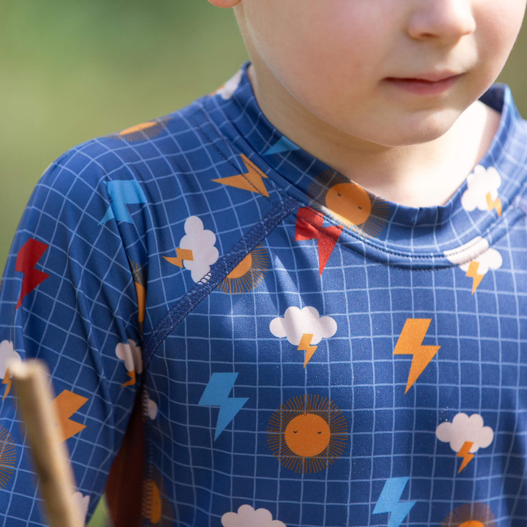 Any Weather UPF 50 Sunsafe Long Sleeve Rash Vest Blue / 7-8y