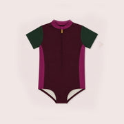 Plum UPF 50 Recycled Short Sleeve Swimsuit
