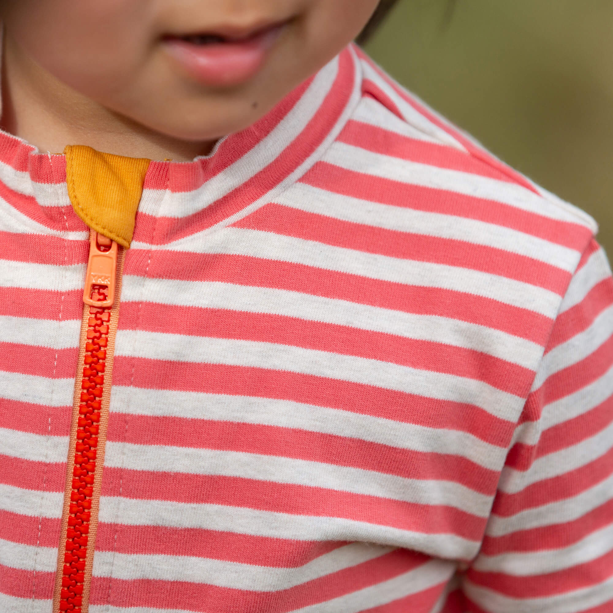 Red Striped UPF 50 Short Sleeve Swimsuit Red / 7-8y